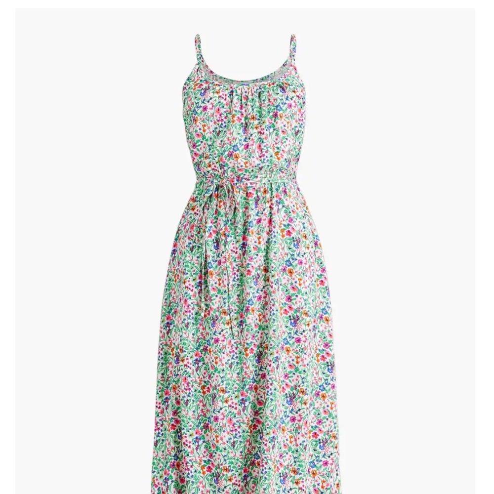 J. Crew Factory Ruffle midi dress with curved hem (Size 12)